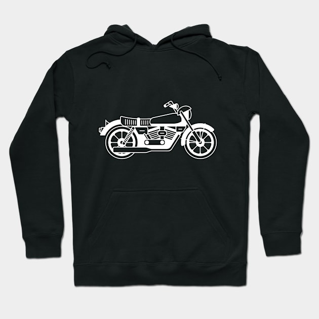 Illustration of stylized black and white motorcycle Hoodie by iswenyi Art